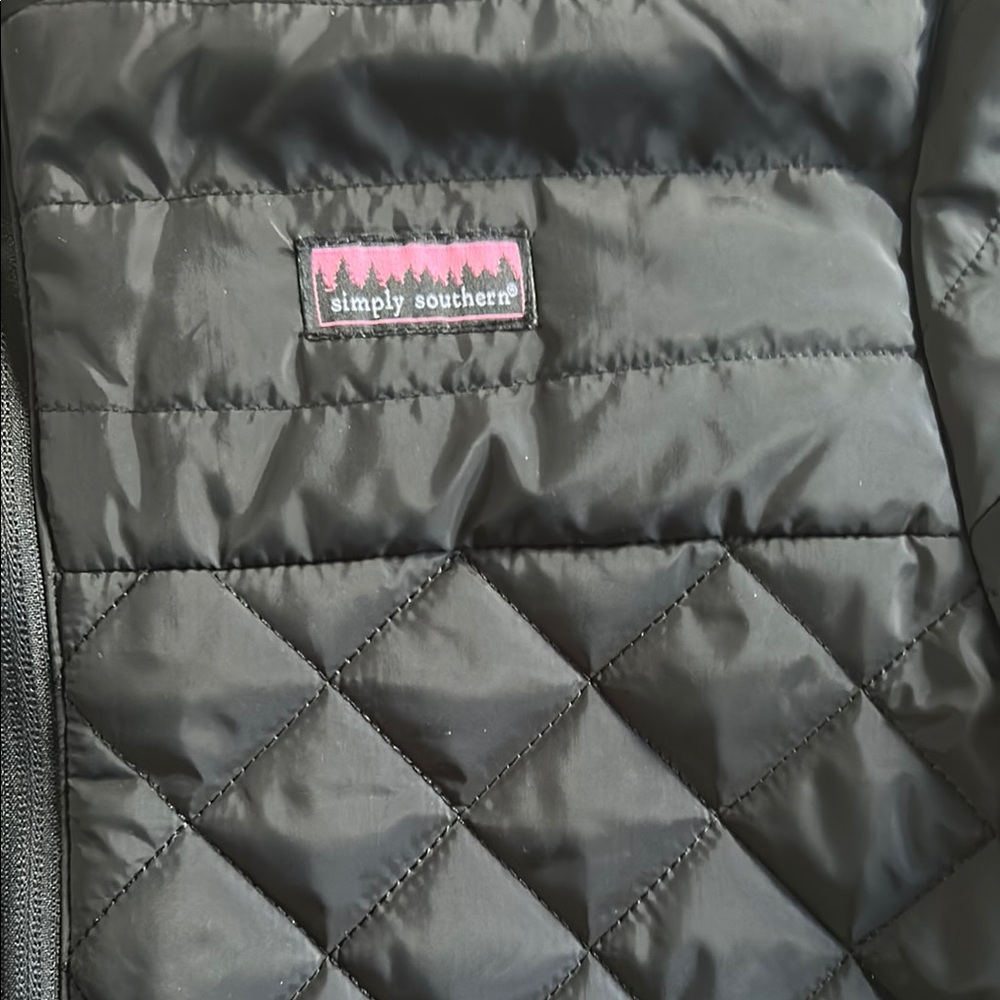 Simply Southern Black Quilted Jacket | Women’s Size XL | Zip-Up Lightweight Coat - Picture 2 of 10